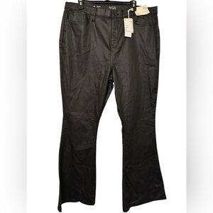 a.n.a. High Rise Flare Leather Look Jeans